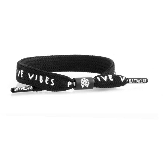 Positive Vibes - Black Lace Black - White Men Bracelet Free Size