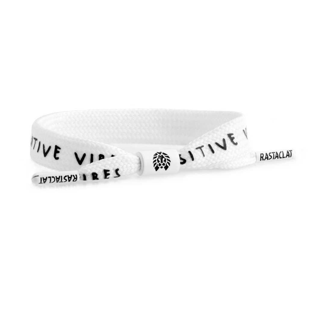 Positive Vibes - White Lace White - Black Men Bracelet Free Size