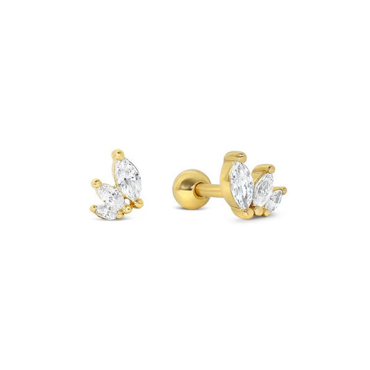 Posy Barbell Studs - Gold