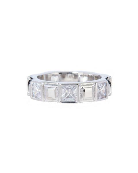 Punk Stud Pyramid Ring-Silver