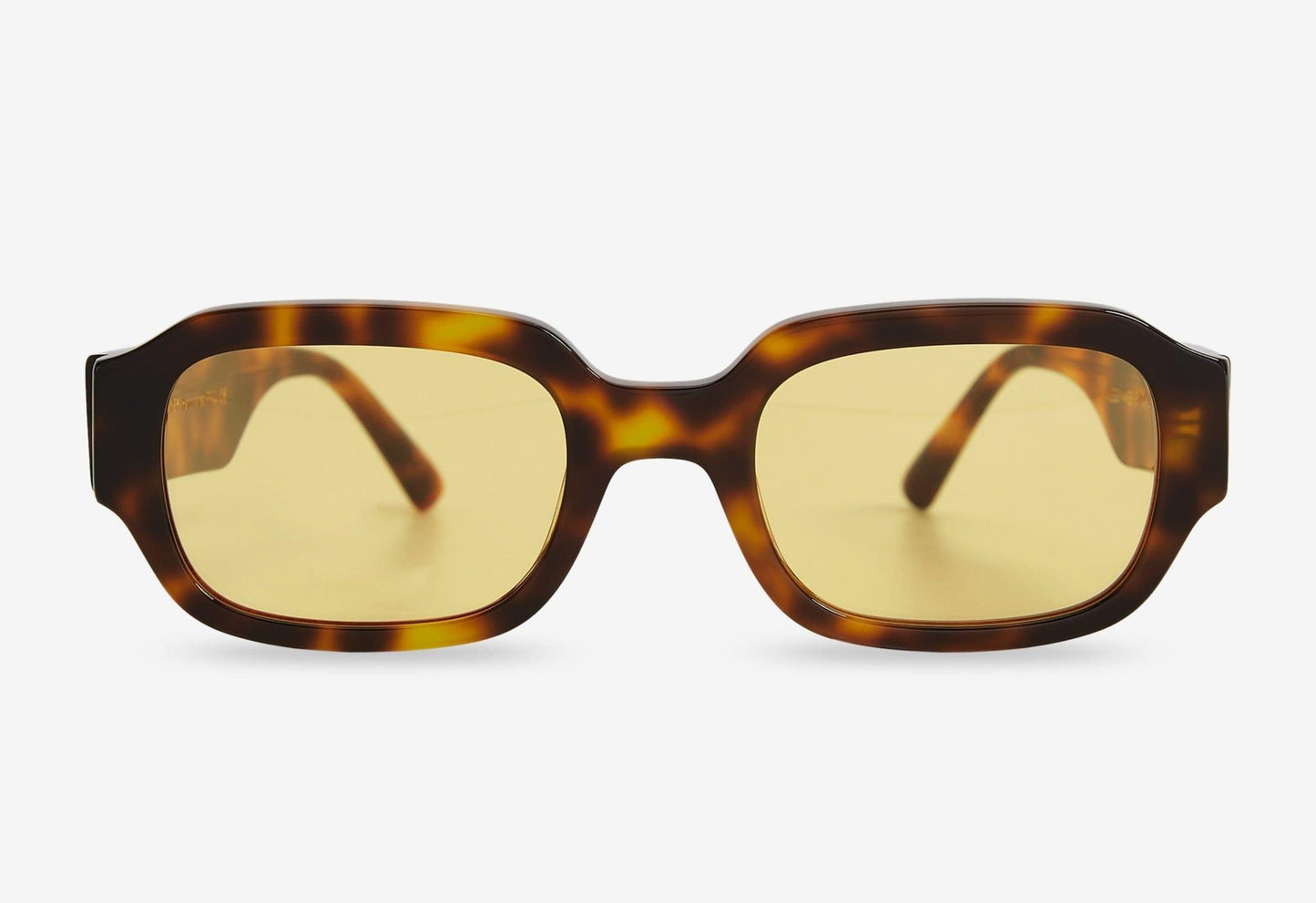 Downey, Rectangular sunglasses for men and women yellow lens UV400 protection