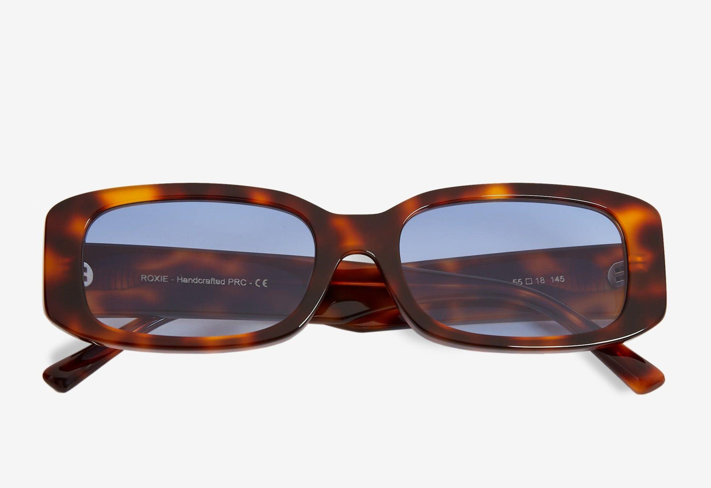 Roxie, Rectangular sunglasses for men and women blue lens UV400 protection