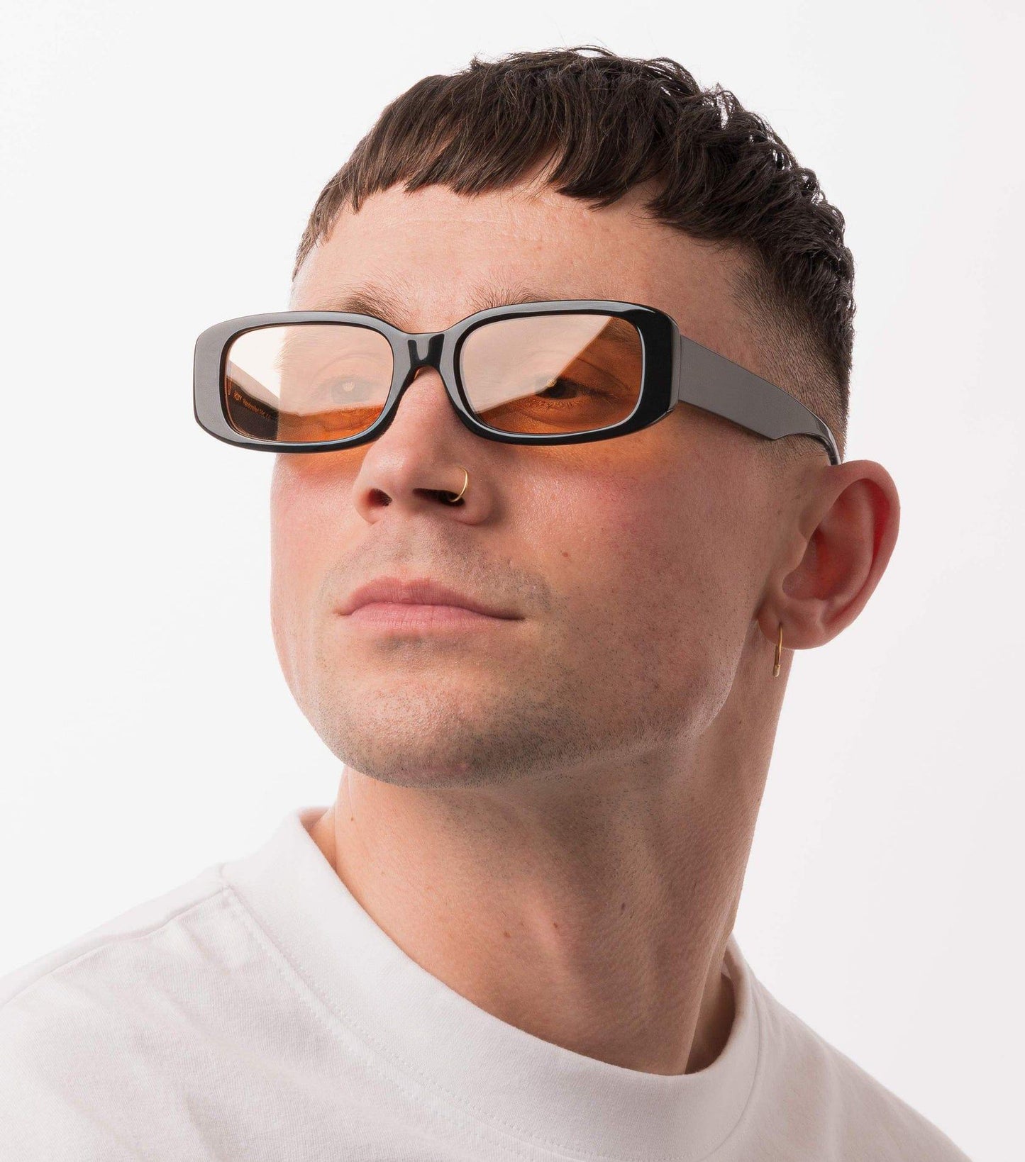 ROXIE, Rectangular sunglasses for men and women orange lens UV400 protection
