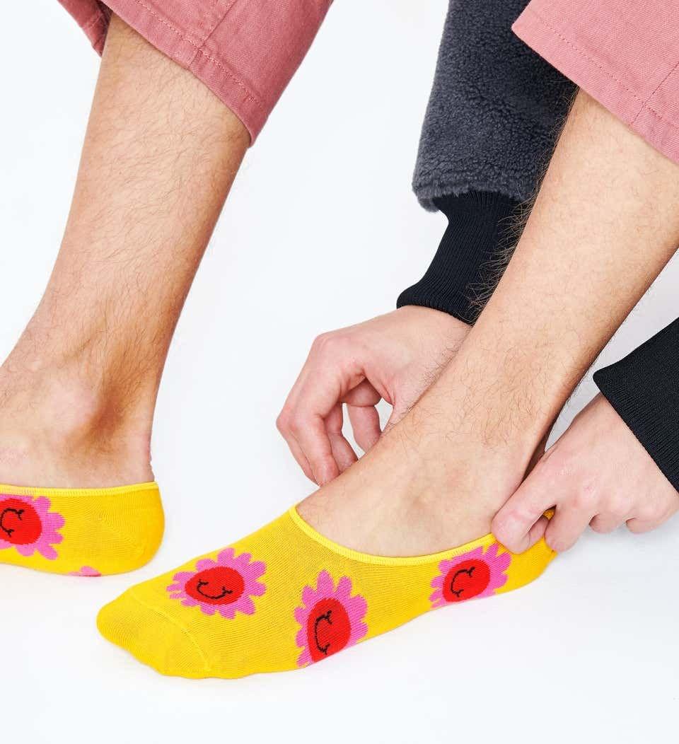 Smiley Flower Liner Sock