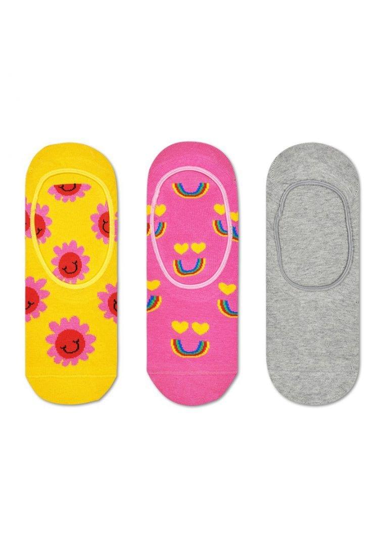 3-Pack Smiling Face Liner Sock