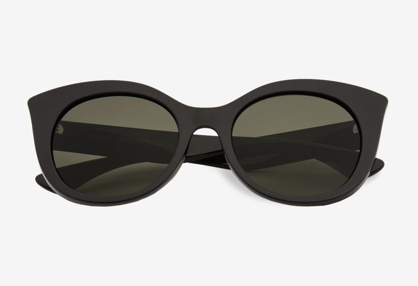 Thelma, Cat eye sunglasses for women dark green lens UV400 protection